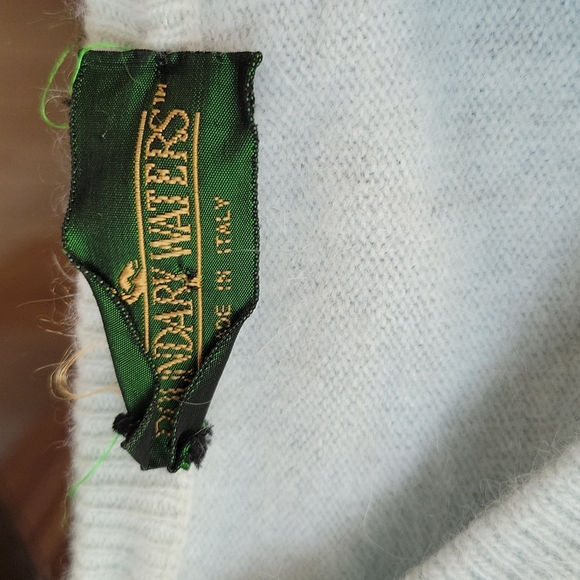 Boundary Waters light blue Angora Lambs wool nylon sweater. - Picture 3 of 11